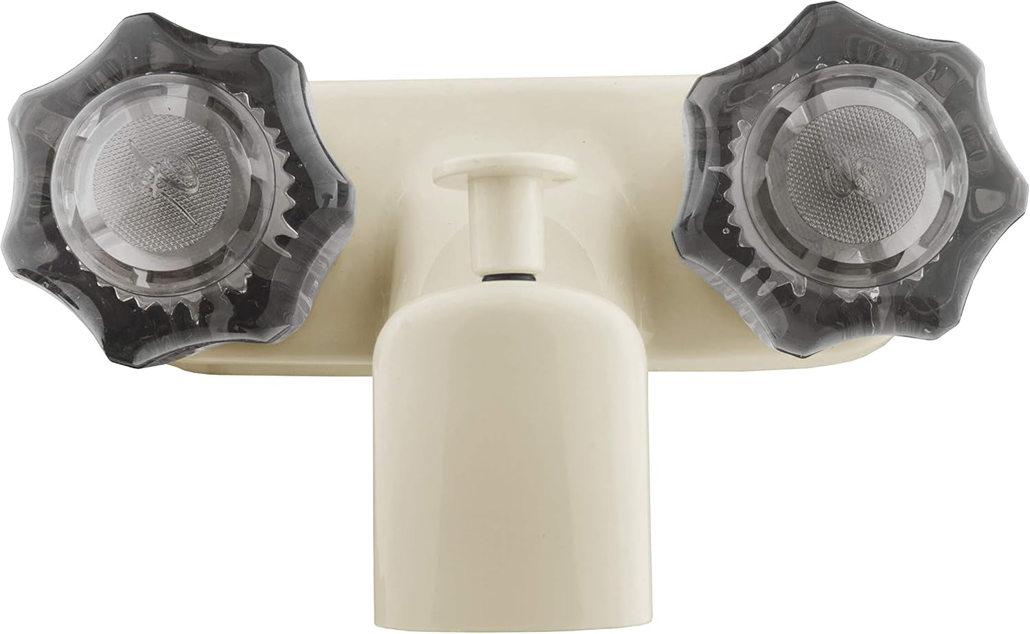 DF-SA110S-BQ RV Tub & Shower Faucet Valve Diverter with Smoked Acrylic Knobs (Bisque Parchment)