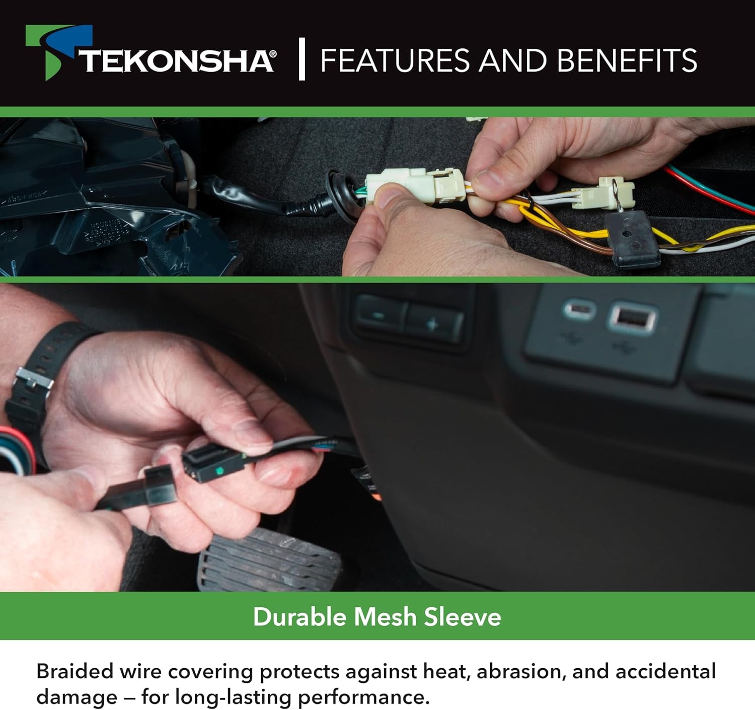 3016-P Trailer Brake Controller, Custom Brake Wiring Harness for Vehicle & Brake Control Ends, No Cutting or Splicing Required