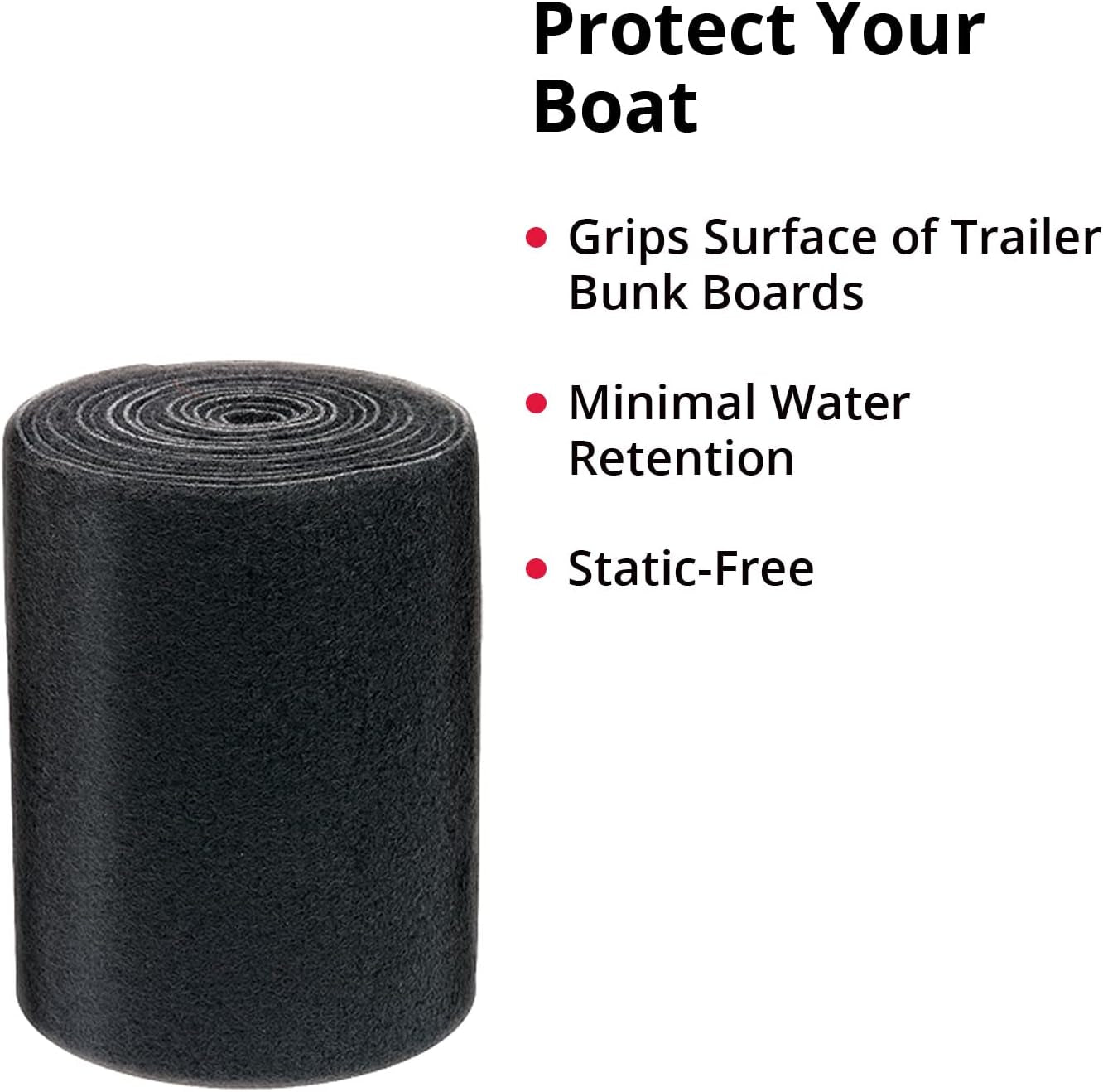 Boat Trailer Bunk Carpet - Cut for Custom Fit - Weatherproof Marine Carpet Material, Durable & Static Free – Charcoal