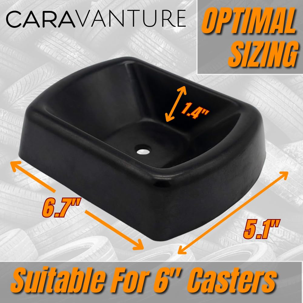 Jack Wheel Chock Dock Block – Fits 6" Caster, Heavy Duty Reinforced Rubber Stabilizer for Trailer, RV, Boat, Camper, Jet Ski – Secure, Prevent Rolling, Weather-Resistant, High Grip Lock